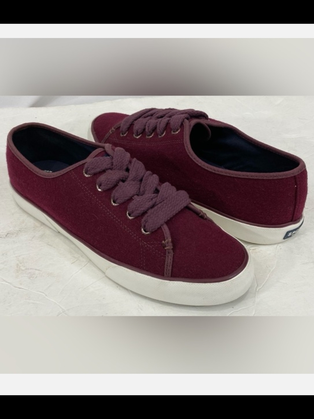 Sperry Topsider Maroon Red Lowtop Tied Shoes Flats Sneakers Size 12